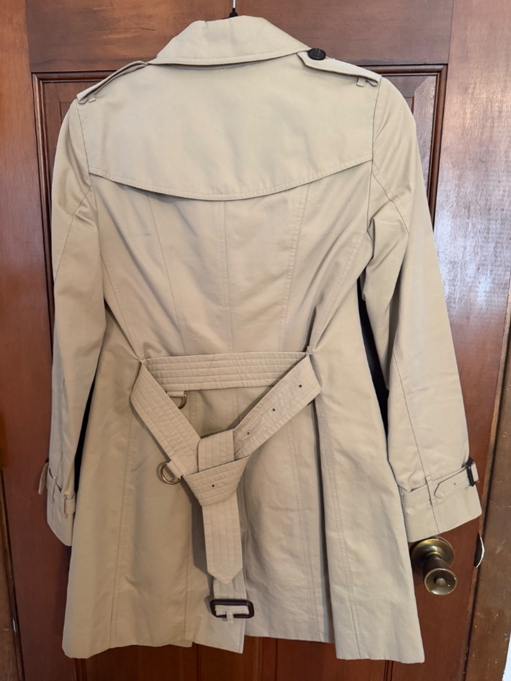 Burberry Trench Coat Honey Color Sandringham Size US 4 UK 6 Nova check lining. - Picture 8 of 8